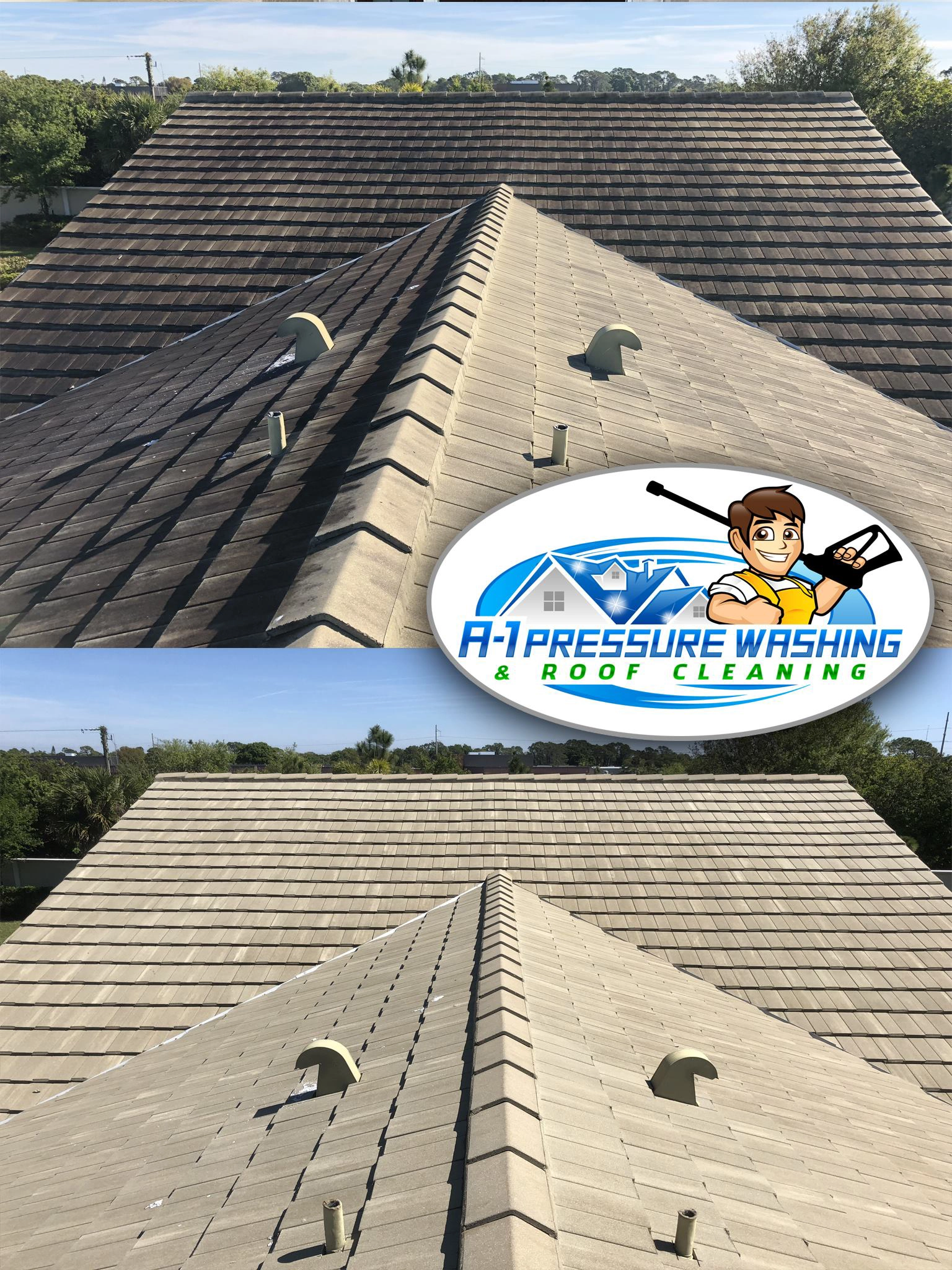 Soft Wash Tile Roof Cleaning | A-1 Pressure Washing & Roof Cleaning | 941-815-8454 